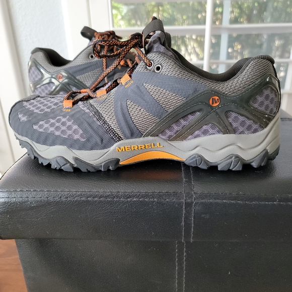 Merrell Dark Gray/Orange Men's Performance Sneakers SZ 10 - Picture 6 of 9